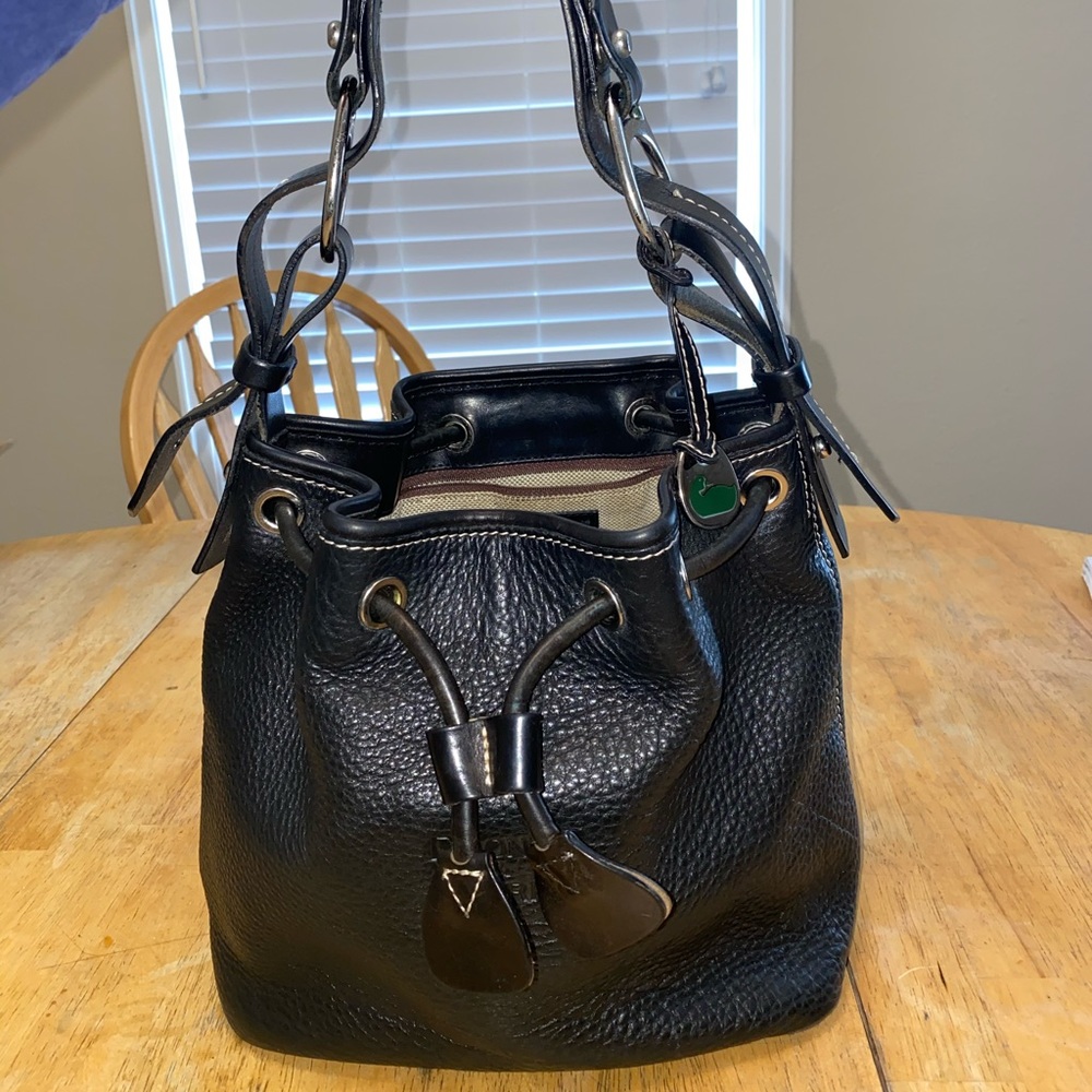 Dooney and Bourke Pebbled Leather Drawstring Hobo